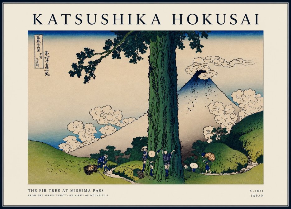 Katsushika Hokusai The Fir Tree at Mishima Pass No3 - Poster