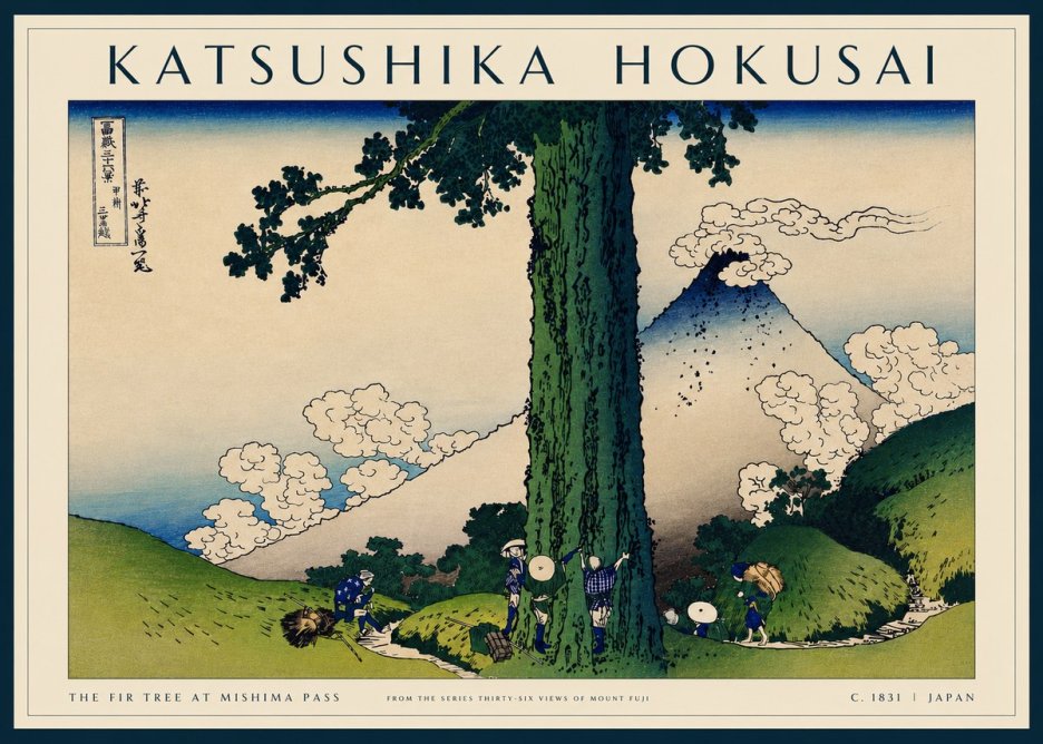 Katsushika Hokusai The Fir Tree at Mishima Pass No4 - Poster