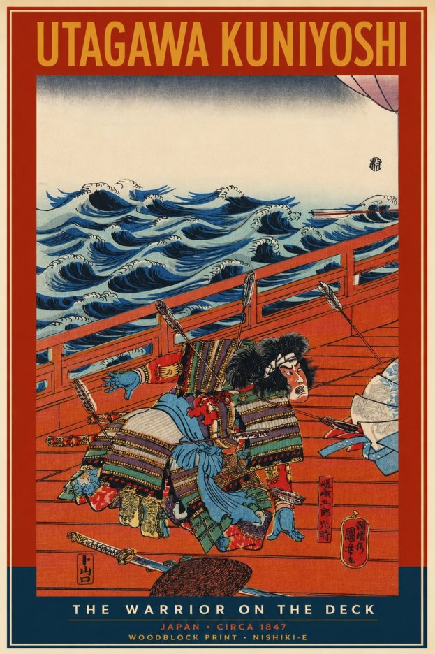 Utagawa Kuniyoshi The Warrior on the Deck No2 - Poster