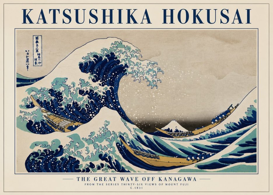 Katsushika Hokusai The Great Wave off Kanagawa II No7 - Poster