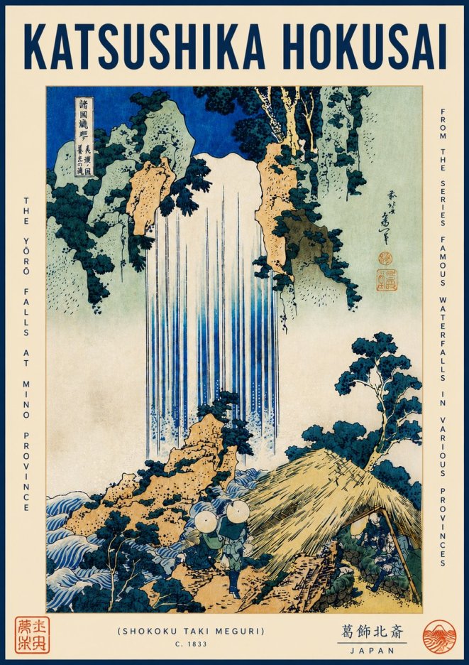 Katsushika Hokusai The Yōrō Falls at Mino Province No4 - Poster