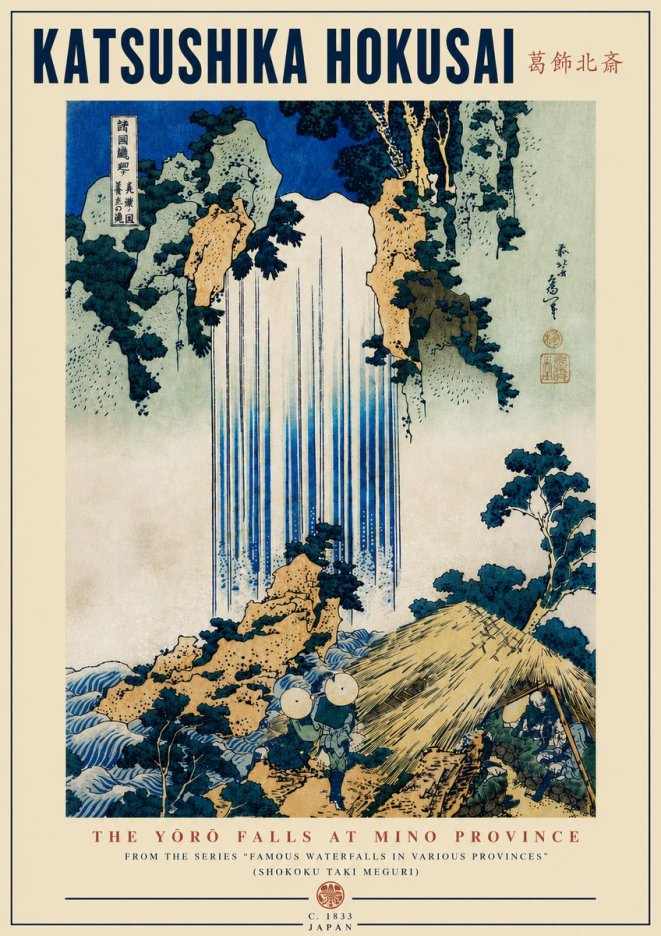 Katsushika Hokusai The Yōrō Falls at Mino Province No7 - Poster