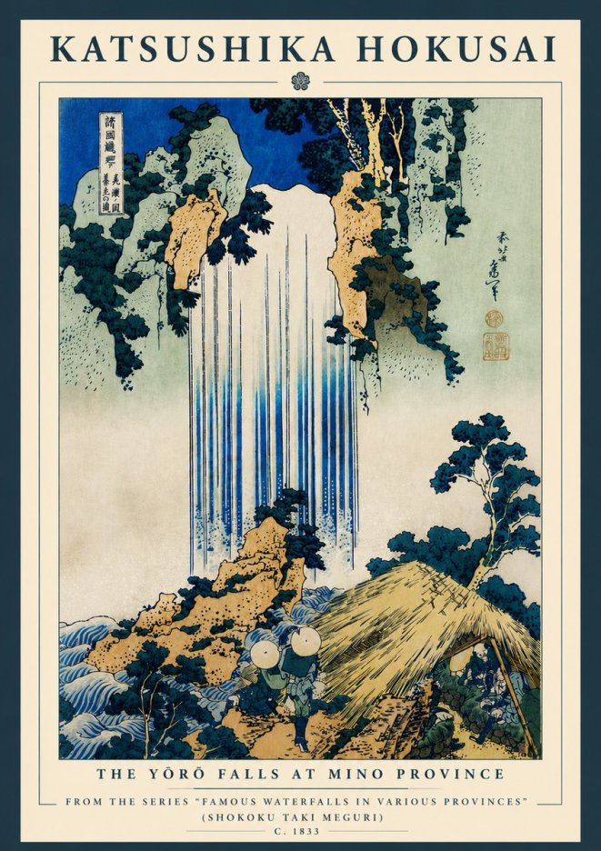 Katsushika Hokusai The Yōrō Falls at Mino Province No8 - Poster