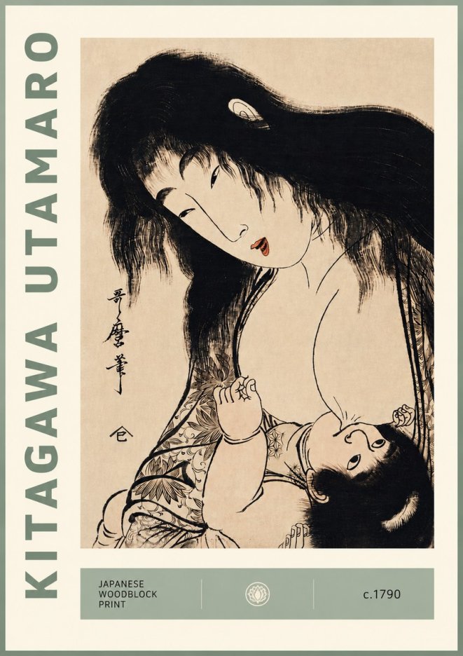 Kitagawa Utamaro Mother Nursing Her Child No5 - Poster