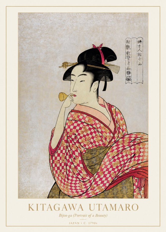 Kitagawa Utamaro Bijin-ga (Portrait of a Beauty) No1 - Poster