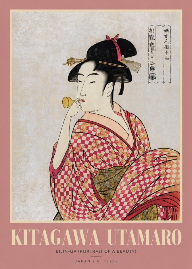 Kitagawa Utamaro Bijin-ga (Portrait of a Beauty) No2 - Poster