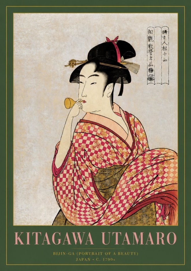 Kitagawa Utamaro Bijin-ga (Portrait of a Beauty) No3 - Poster