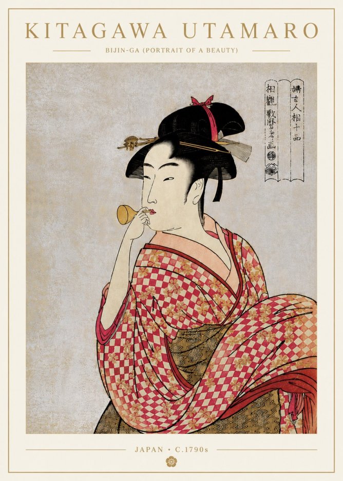 Kitagawa Utamaro Bijin-ga (Portrait of a Beauty) No5 - Poster