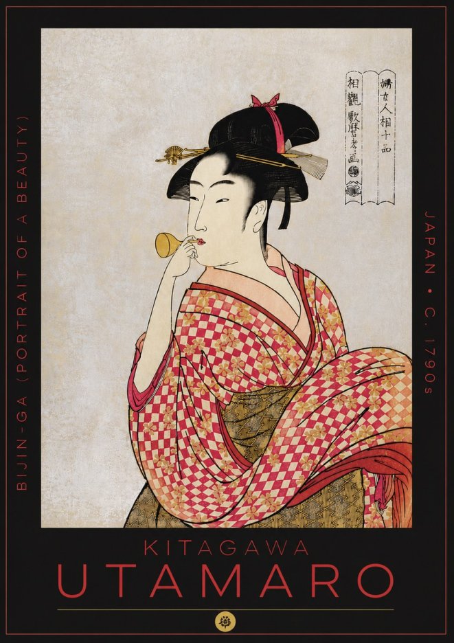 Kitagawa Utamaro Bijin-ga (Portrait of a Beauty) No6 - Poster