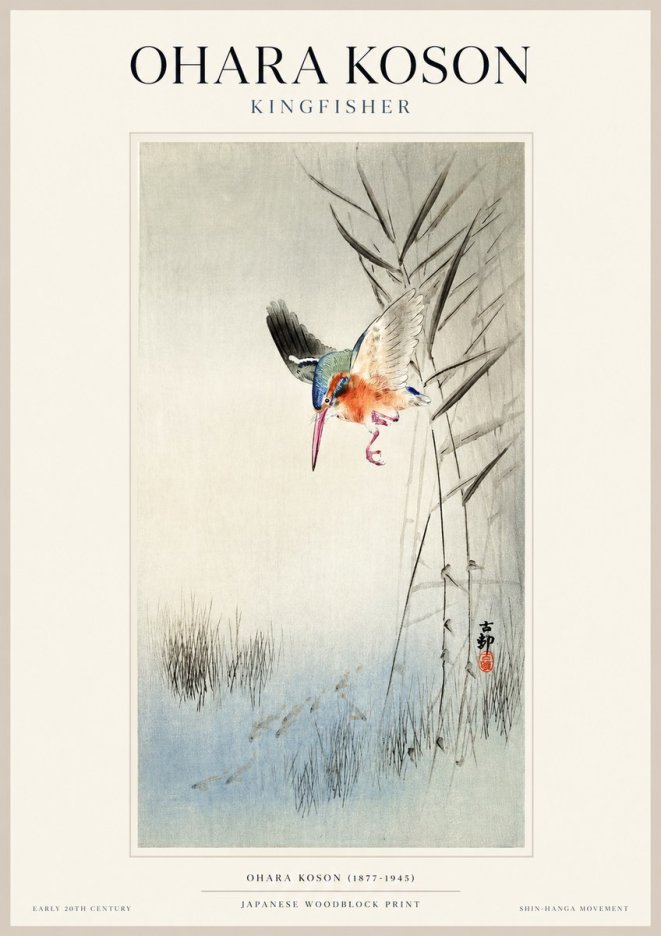 Ohara Koson Kingfisher No1 - Poster