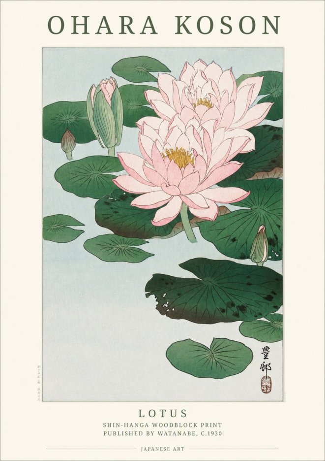 Ohara Koson Lotus I No1 - Poster