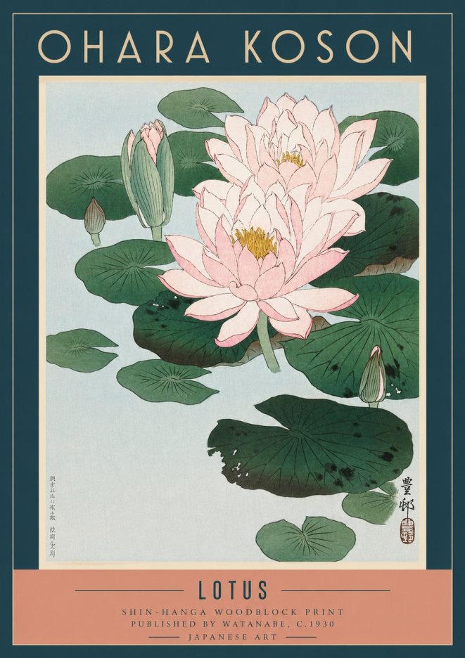 Ohara Koson Lotus I No3 - Poster