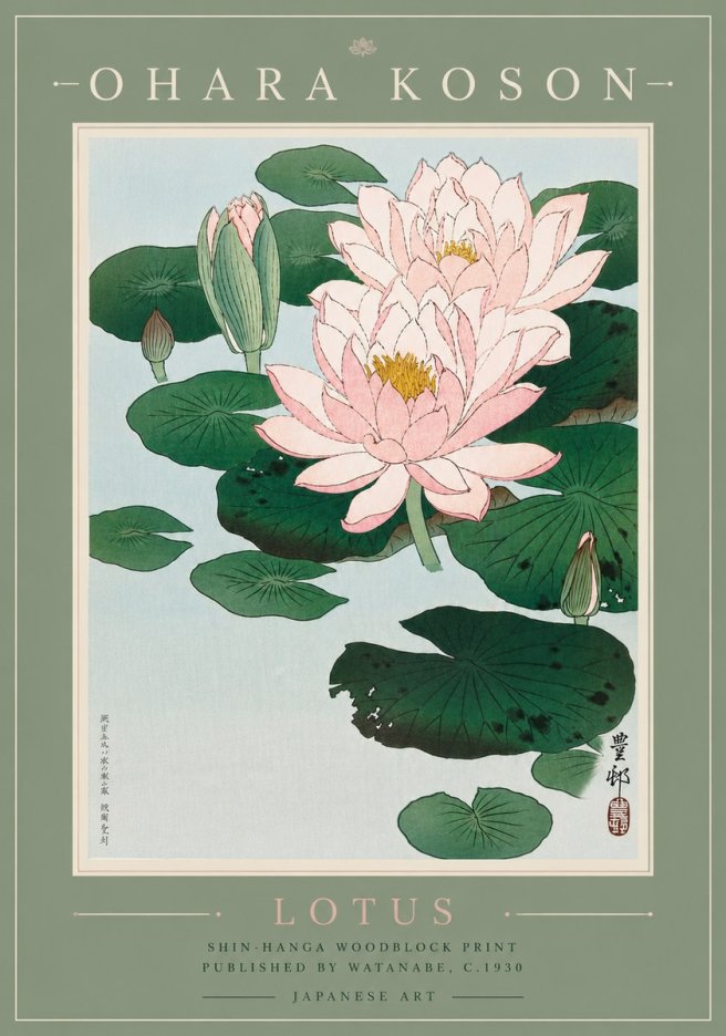 Ohara Koson Lotus I No6 - Poster