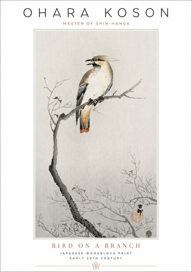 Ohara Koson Bird on a Branch I No3 - Poster
