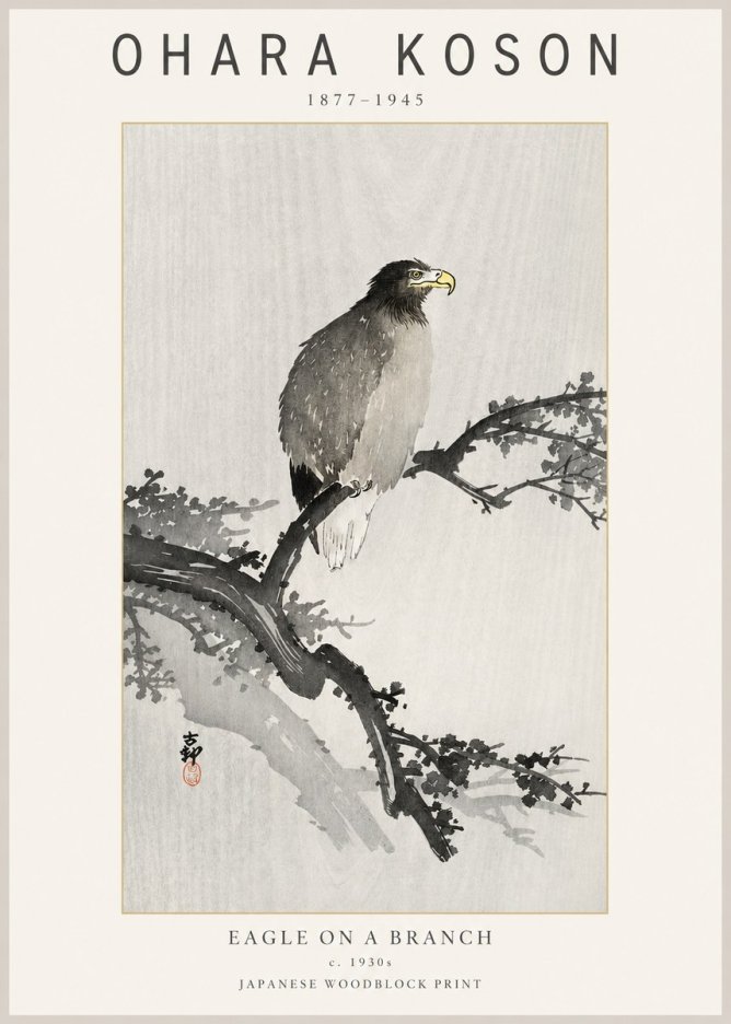 Ohara Koson Eagle on a Branch I No2 - Poster