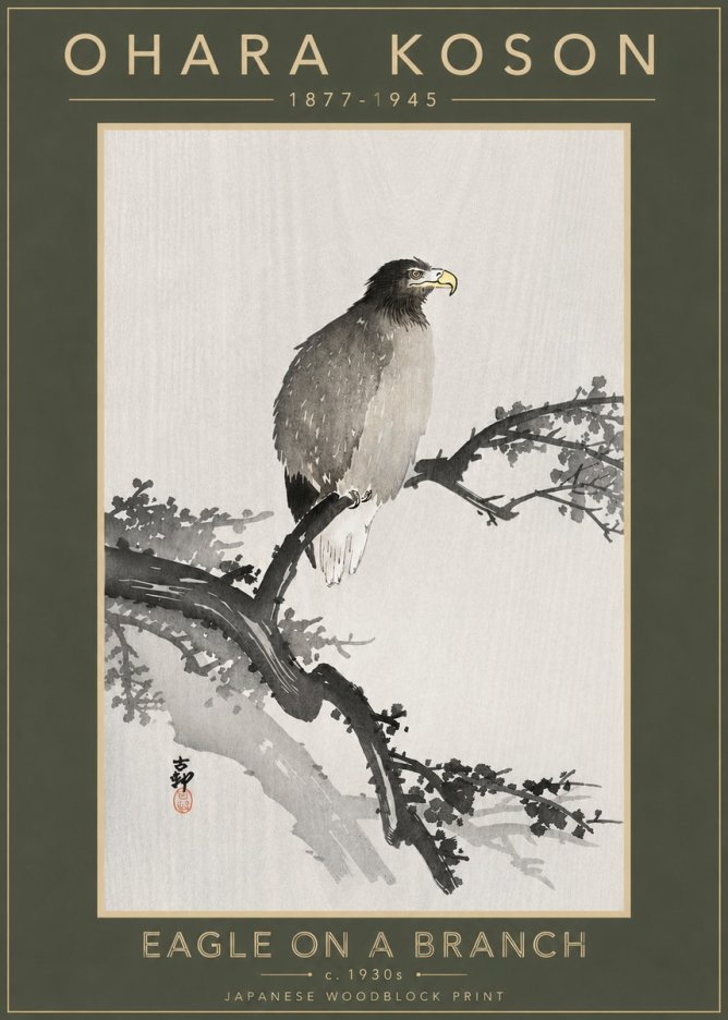 Ohara Koson Eagle on a Branch I No4 - Poster