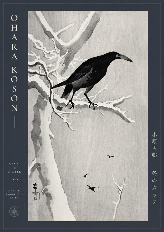 Ohara Koson Crow in Winter I No2 - Poster