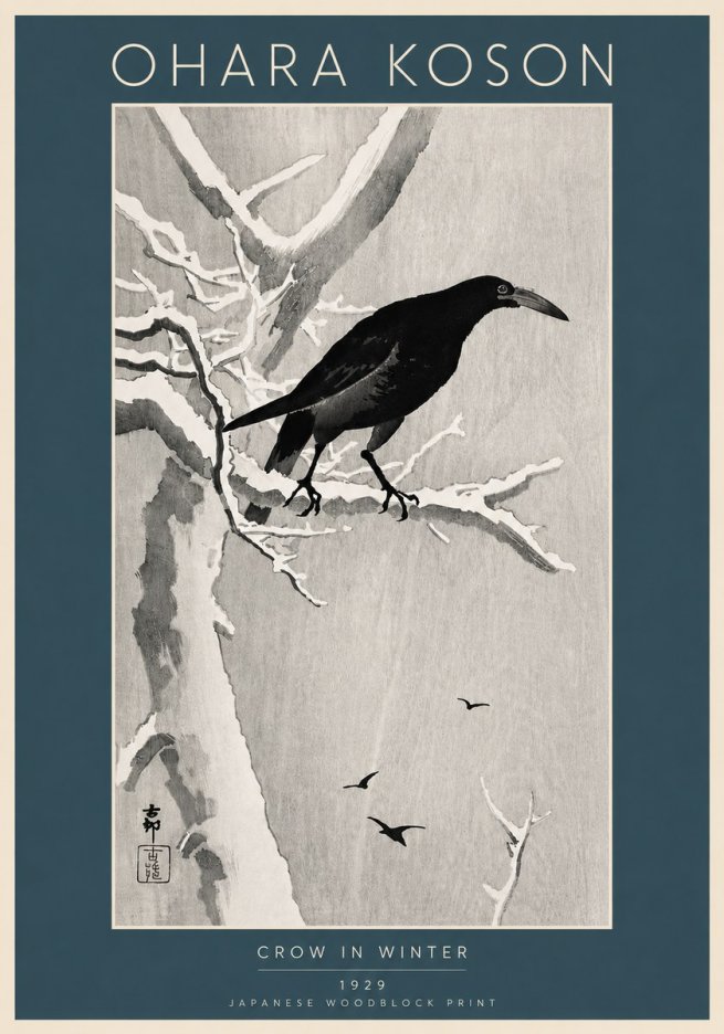 Ohara Koson Crow in Winter I No6 - Poster