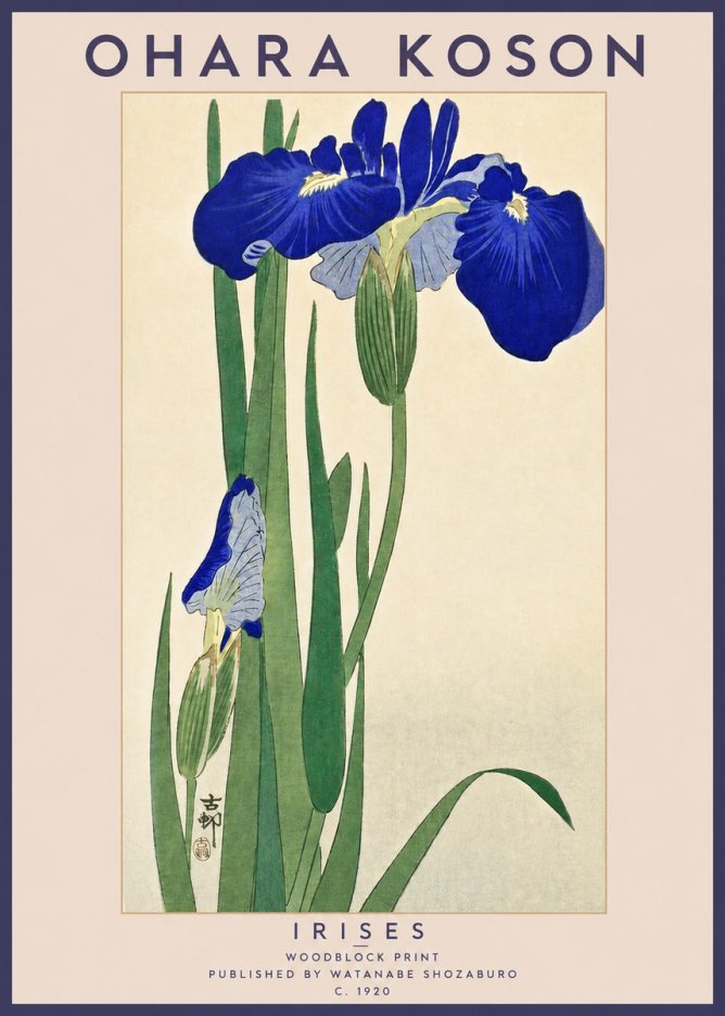Ohara Koson Irises I No4 - Poster