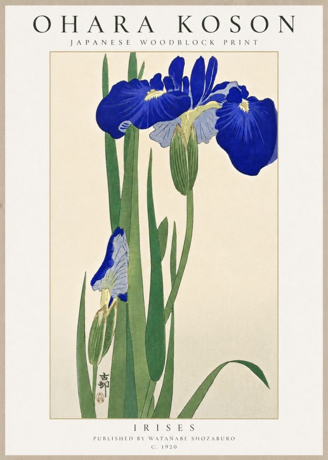 Ohara Koson Irises I No6 - Poster
