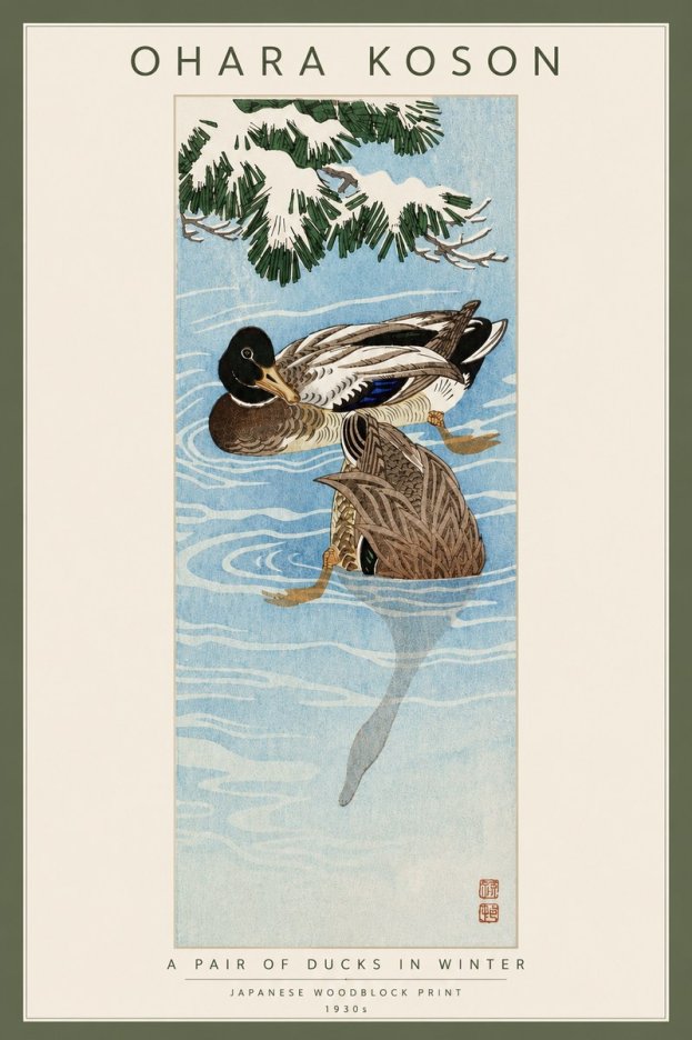 Ohara Koson A Pair of Ducks in Winter No3 - Poster