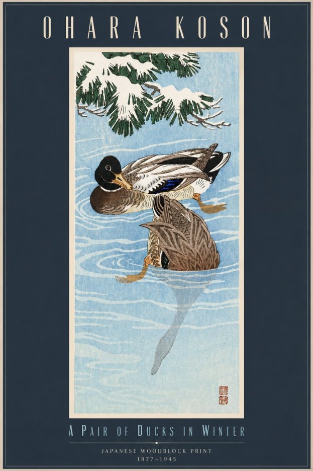 Ohara Koson A Pair of Ducks in Winter No5 - Poster