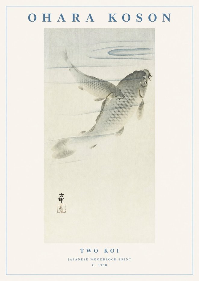 Ohara Koson Two Koi I No1 - Poster