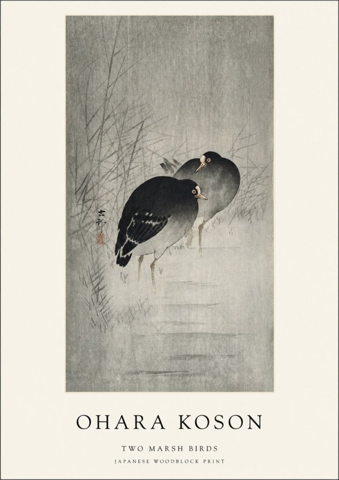 Ohara Koson Two Marsh Birds No1 - Poster
