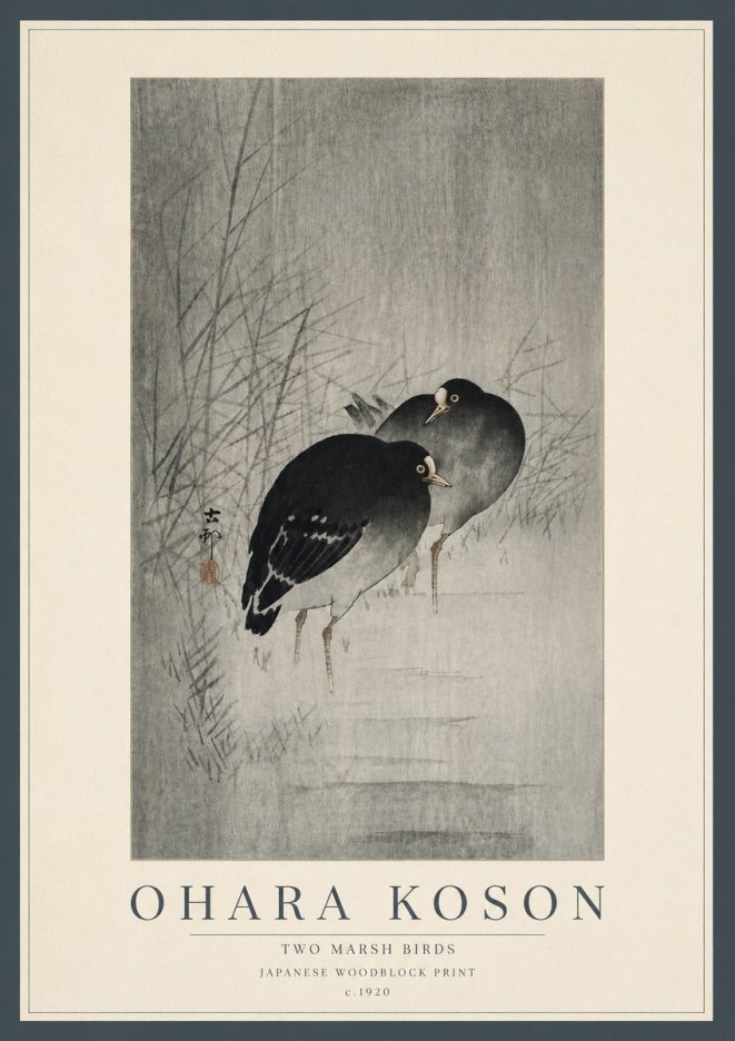Ohara Koson Two Marsh Birds No5 - Poster