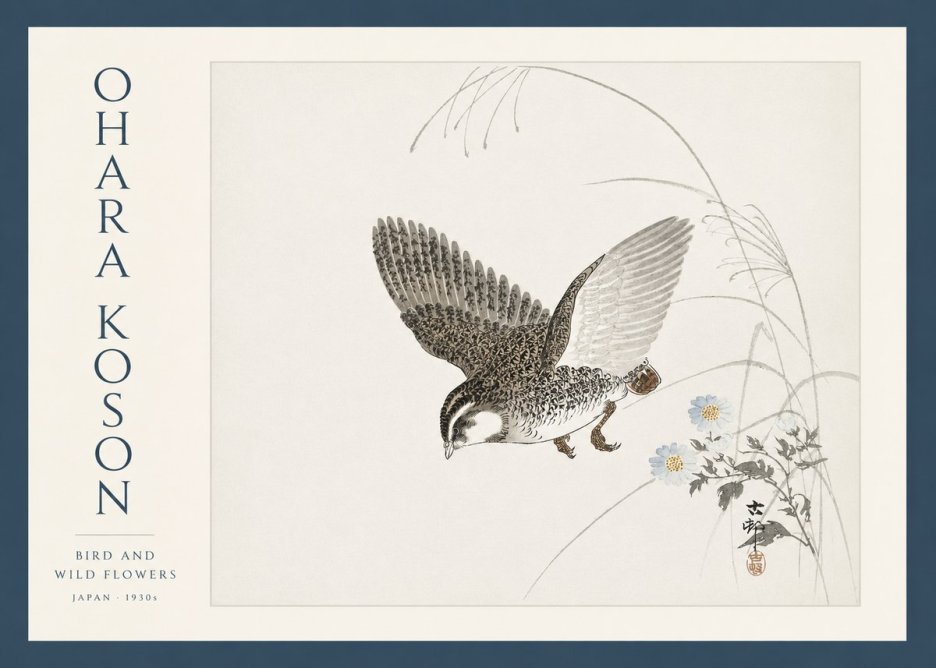 Ohara Koson Bird and Wild Flowers No3 - Poster