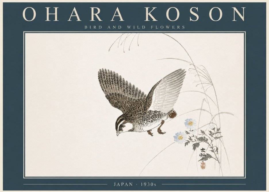 Ohara Koson Bird and Wild Flowers No5 - Poster