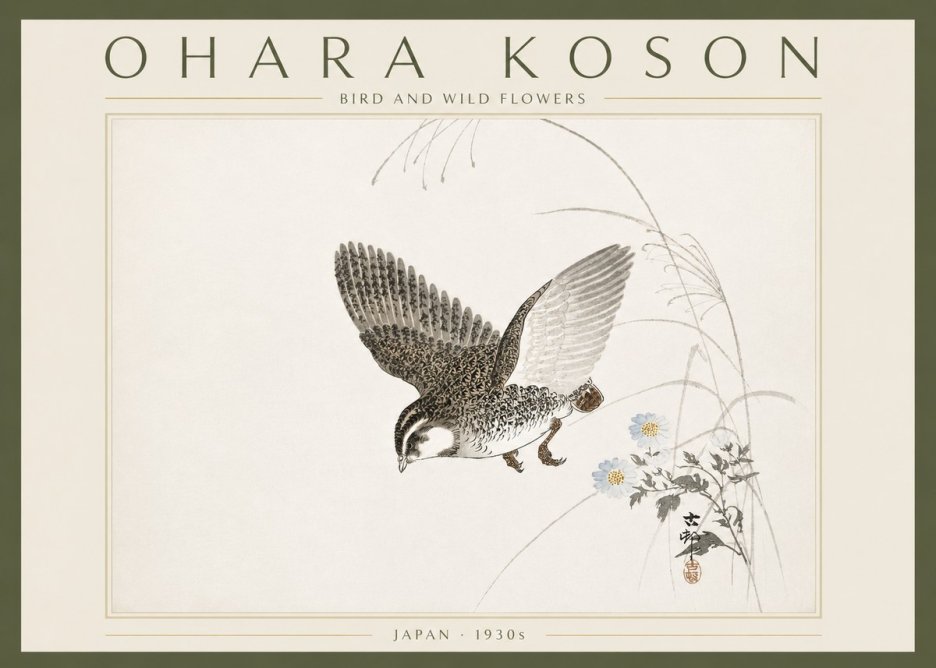 Ohara Koson Bird and Wild Flowers No6 - Poster