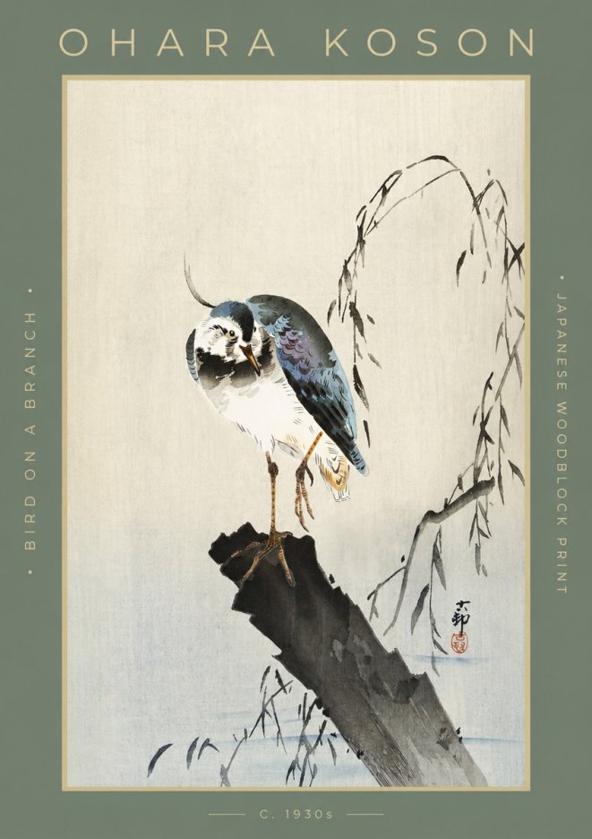 Ohara Koson Bird on a Branch III No2 - Poster