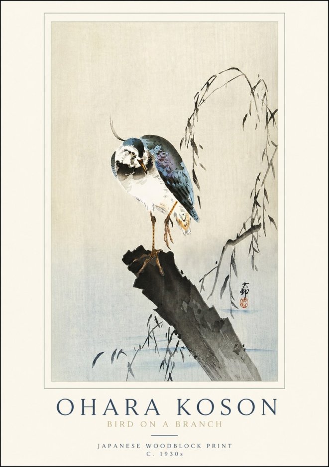 Ohara Koson Bird on a Branch III No3 - Poster