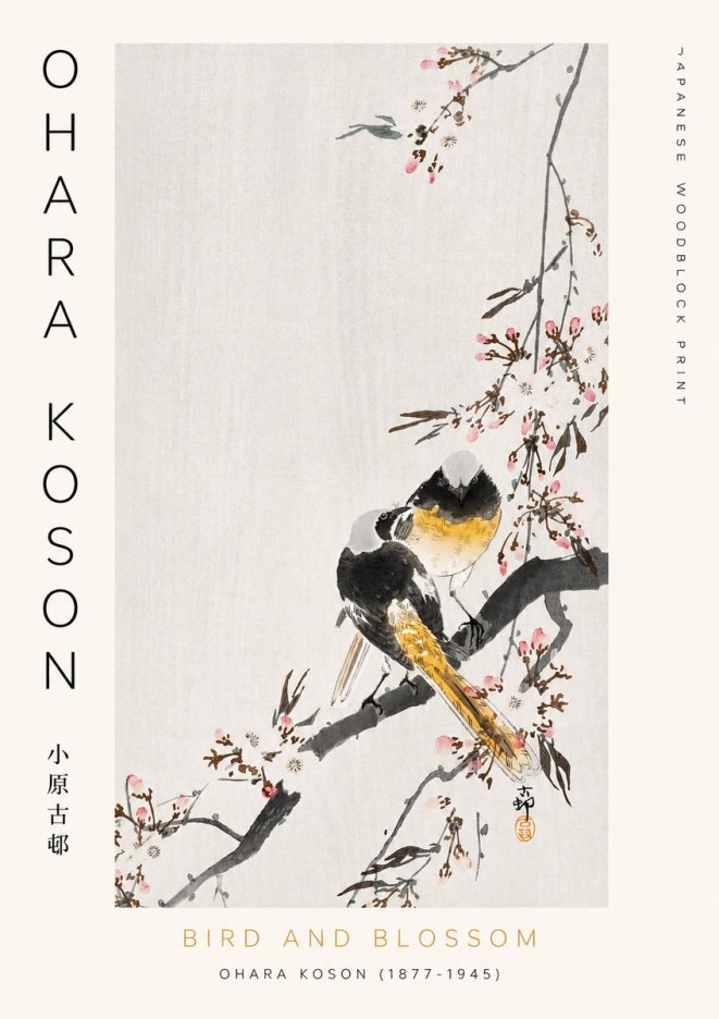 Ohara Koson Bird and Blossom No2 - Poster