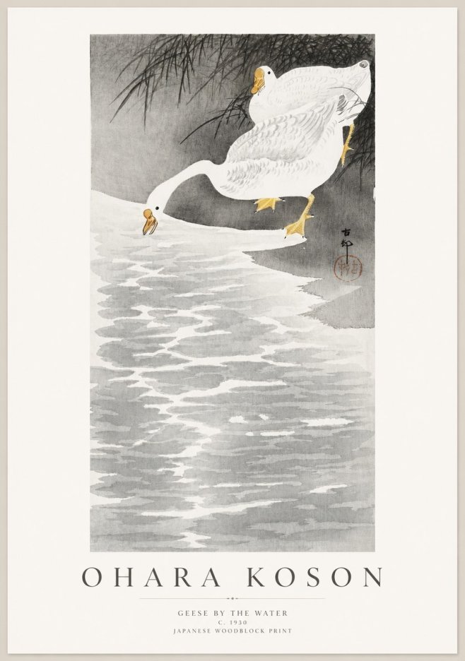 Ohara Koson Geese by the Water No1 - Poster