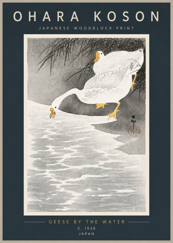 Ohara Koson Geese by the Water No3 - Poster