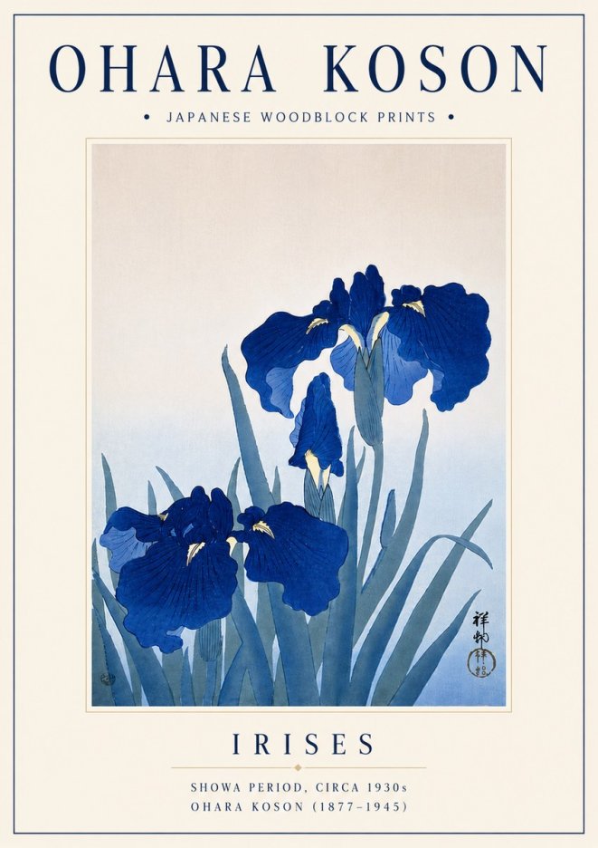 Ohara Koson Iris Es No6 - Poster