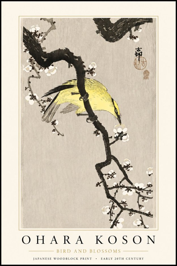 Ohara Koson Bird and Blossoms No3 - Poster