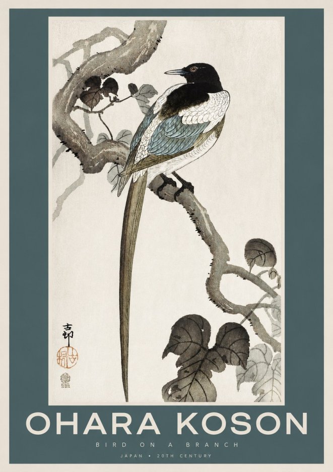 Ohara Koson Bird on a Branch IV No2 - Poster