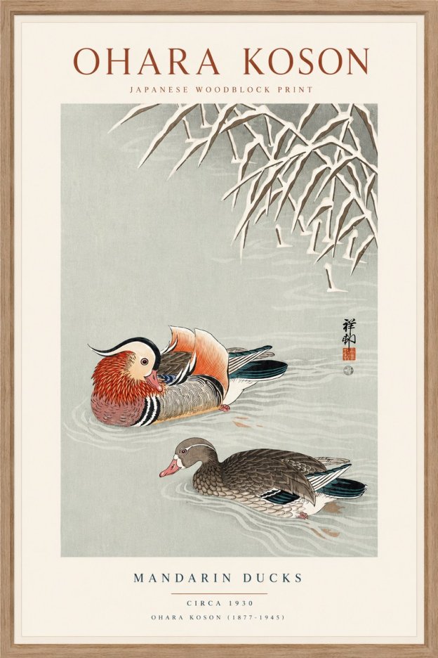 Ohara Koson Mandarin Ducks No6 - Poster