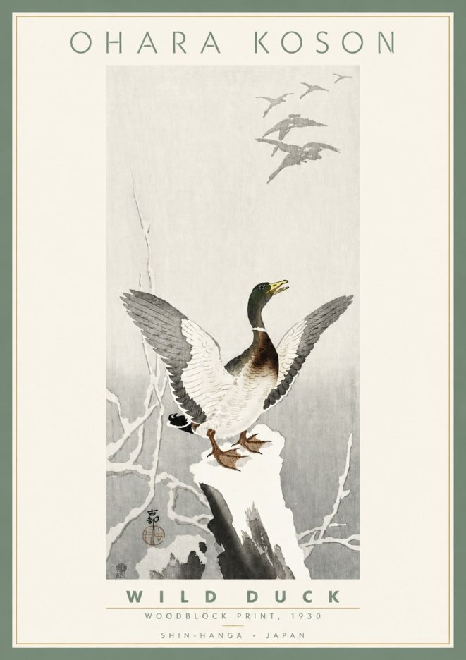 Ohara Koson Wild Duck No4 - Poster