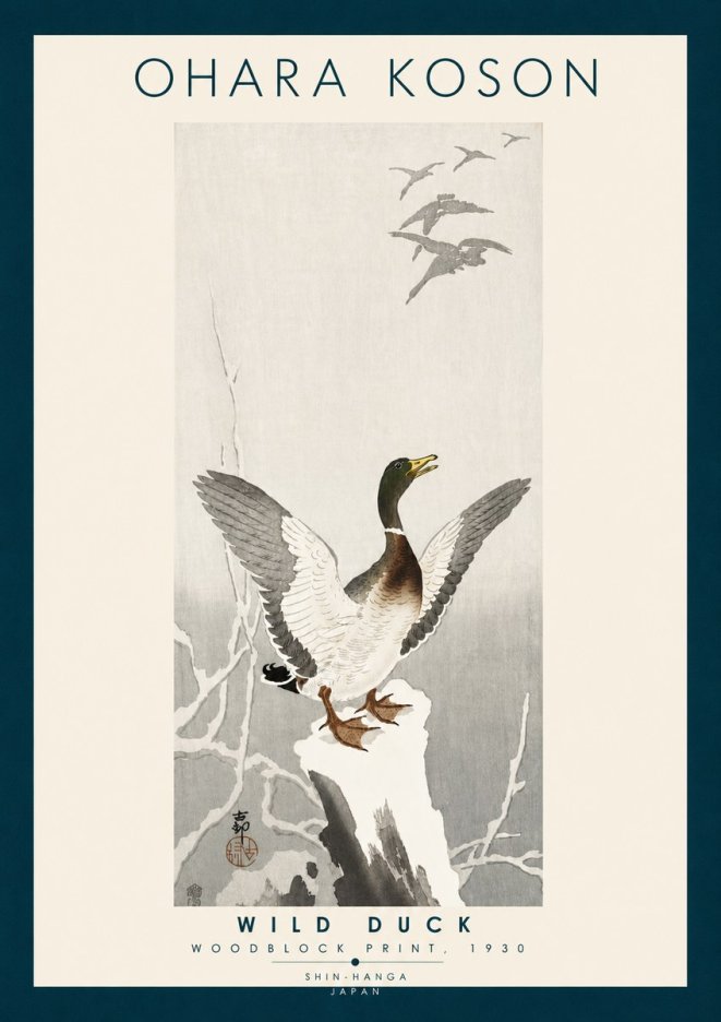 Ohara Koson Wild Duck No6 - Poster
