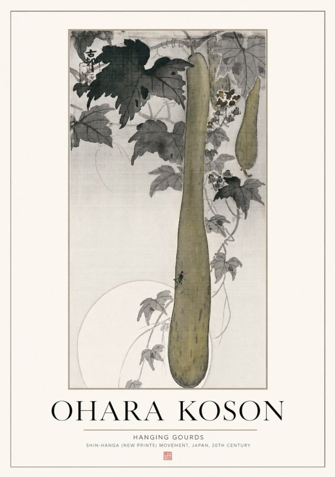 Ohara Koson Hanging Gourds No1 - Poster