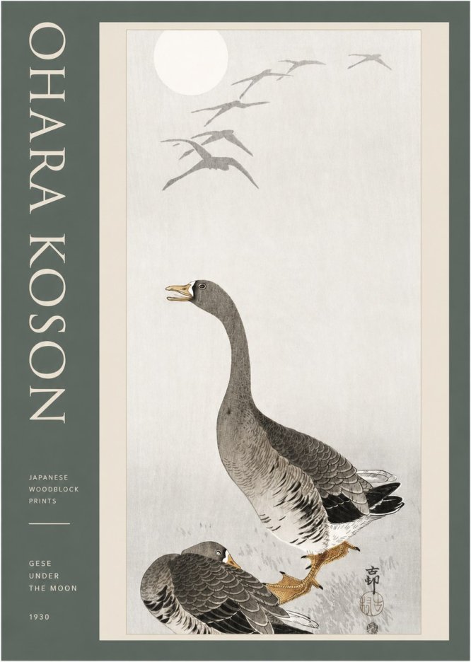 Ohara Koson Gese Under the Moon No2 - Poster