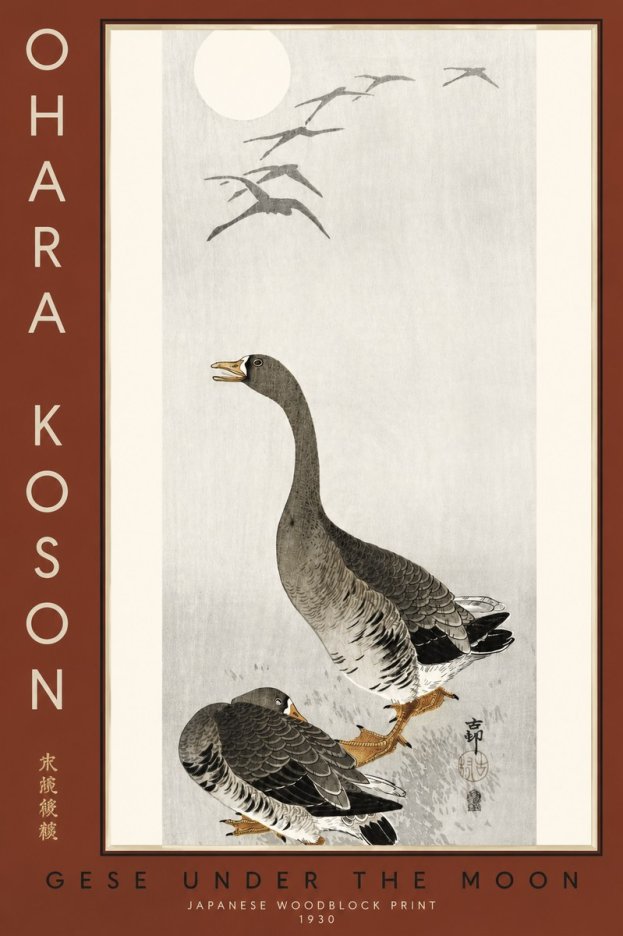 Ohara Koson Gese Under the Moon No3 - Poster