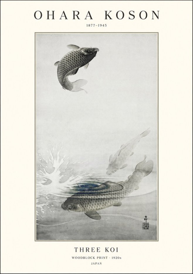 Ohara Koson Three Koi No1 - Poster