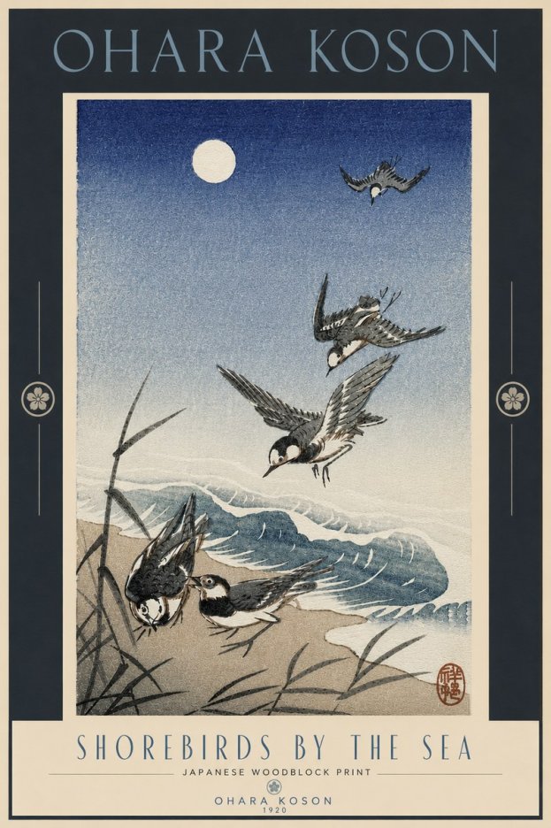 Ohara Koson Shorebirds by the Sea No4 - Poster