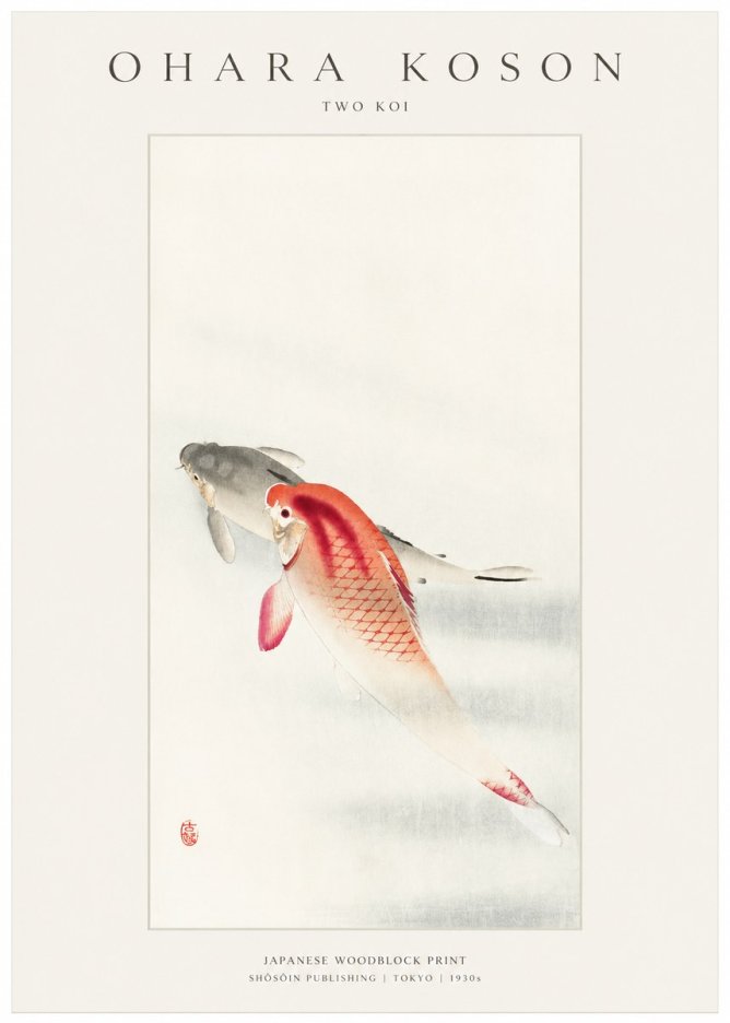 Ohara Koson Two Koi II No1 - Poster