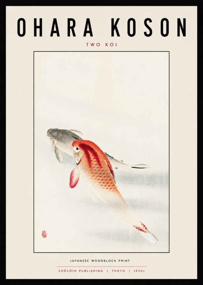 Ohara Koson Two Koi II No5 - Poster